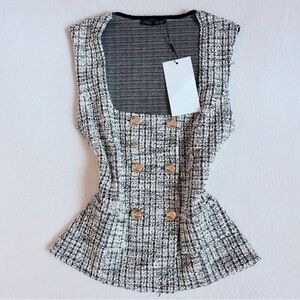 Zara buttoned jacquard texture top 5644/103